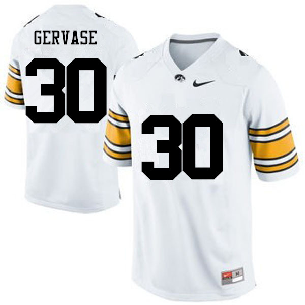 Men Iowa Hawkeyes #30 Jake Gervase College Football Jerseys-White - Click Image to Close